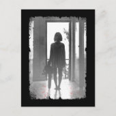 不気味なチェーンソーガールホラー暗黒アート ポストカード (正面)