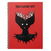 不気味なデーモンガールゴシックキャラクターと歯文字 ノートブック (正面)