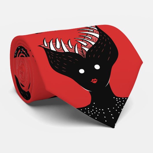 不気味なデーモンガールダークゴシックキャラクター(歯あり) ネクタイ (ロール)