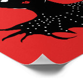 不気味なデーモンガールダークゴシックキャラクター(歯あり) ポスター (角)