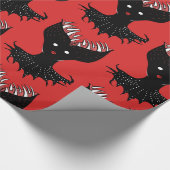 不気味なデーモンガールダークゴシックキャラクター(歯あり) ラッピングペーパー (角)