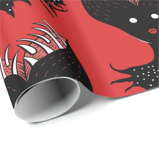 不気味なデーモンガールダークゴシックキャラクター(歯あり) ラッピングペーパー (ロールコーナー)