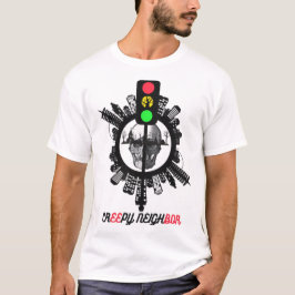 不気味なドクロと幽霊都市 - ゴシックホラーアート Tシャツ