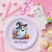 不気味なドリンクと可愛い幽霊、ハロウィーン ペーパープレート (パーティー)