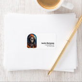 不気味なニヤニヤのスケルトンのハロウィーン ラベル (インサイチュ)