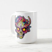 不気味なネオンスカル悪魔 コーヒーマグカップ (正面左)