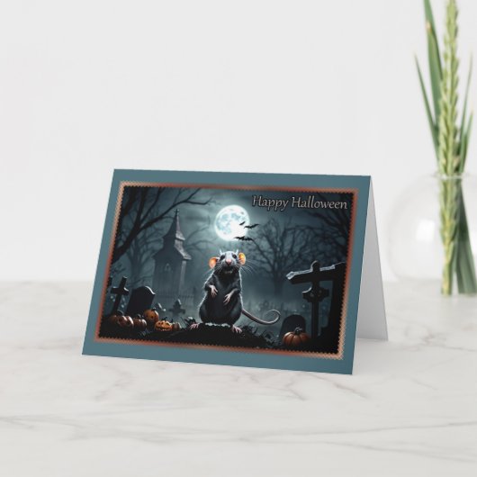 不気味なネズミのハロウィンカード シーズンカード (正面)