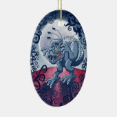 不気味なノミを傷付けている狼人間 セラミックオーナメント (右)