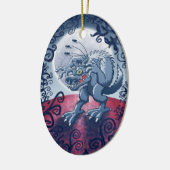 不気味なノミを傷付けている狼人間 セラミックオーナメント (左)