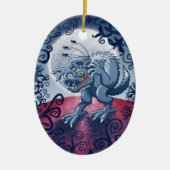 不気味なノミを傷付けている狼人間 セラミックオーナメント (正面)