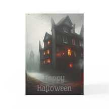 不気味なハウスハロウィンカード