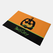 不気味なハッピー ハロウィン かぼちゃ ドアマット (アングル)