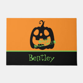 不気味なハッピー ハロウィン かぼちゃ ドアマット