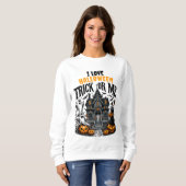 不気味なハロウィンが家に集ま幽霊のよく出るる スウェットシャツ (正面フル)