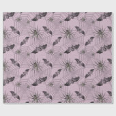 不気味なハロウィンこうもり不気味スパイダーウェブ ラッピングペーパー (フラット)