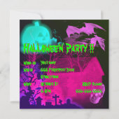 不気味なハロウィンのお化け小屋 - 勇気がある人だけ 招待状 (裏面)