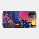 不気味なハロウィンのお化け屋敷アート Case-Mate iPhoneケース (裏面(横))