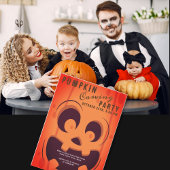 不気味なハロウィンのかぼちゃ彫りコンテストパーティー 招待状