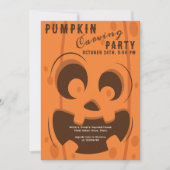 不気味なハロウィンのかぼちゃ彫りコンテストパーティー 招待状 (正面)