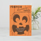 不気味なハロウィンのかぼちゃ彫りコンテストパーティー 招待状 (スタンド正面)