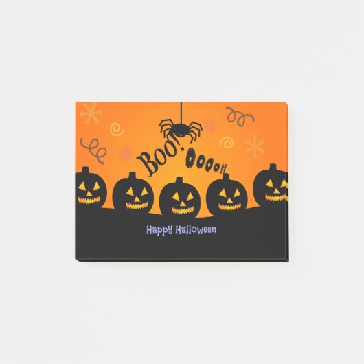 不気味なハロウィンのカボチャのランタン ポストイット (正面)