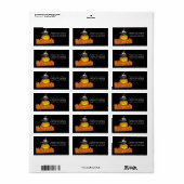 不気味なハロウィンのカボチャ差出人住所ラベル ラベル (フルシート)