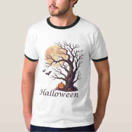 不気味なハロウィンのゴツゴツした木のジャック・オ・ランタン Tシャツ