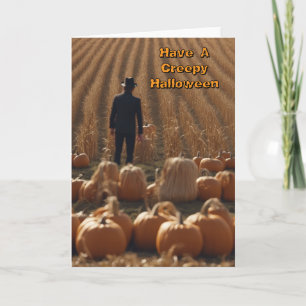 不気味なハロウィンのトウモロコシ畑の男 カード