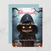 不気味なハロウィンのポストカード 招待状 (正面/裏面)