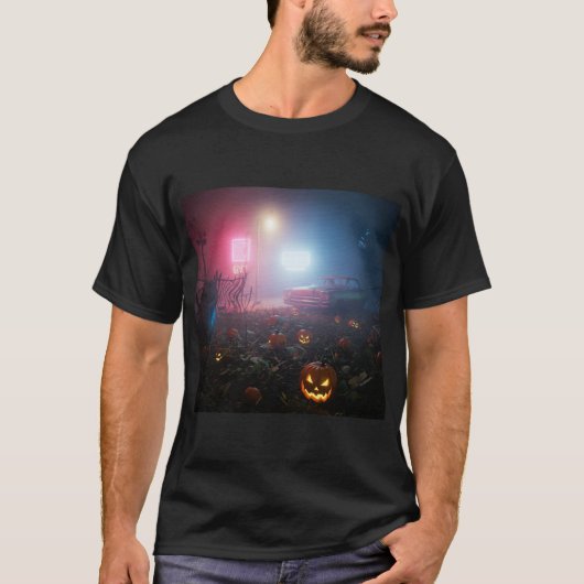 不気味なハロウィンの夜 Tシャツ (正面)