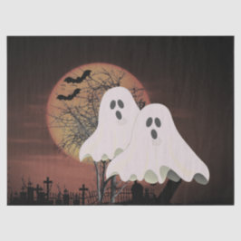 不気味なハロウィンの幽霊デコパージュ工作 薄葉紙