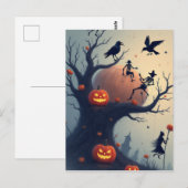 不気味なハロウィンの木 ポストカード (正面/裏面)