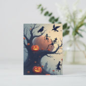 不気味なハロウィンの木 ポストカード (スタンド正面)
