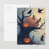 不気味なハロウィンの木 ポストカード (正面/裏面)