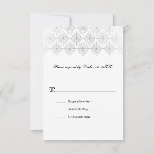 不気味なハロウィンの結婚式の応答カード 出欠カード (裏面)