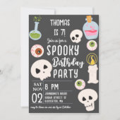 不気味なハロウィンの誕生日パーティーの招待状 招待状 (正面)