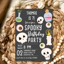 不気味なハロウィンの誕生日パーティーの招待状