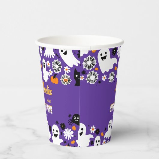 不気味なハロウィンの誕生日 グルーヴィー レトロなデイジー 紙コップ (右)