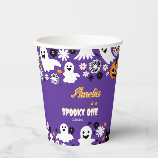 不気味なハロウィンの誕生日 グルーヴィー レトロなデイジー 紙コップ (正面)