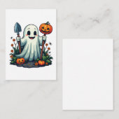 不気味なハロウィンオータムガーデニングゴーストパンプキン ノートカード (正面/裏面)