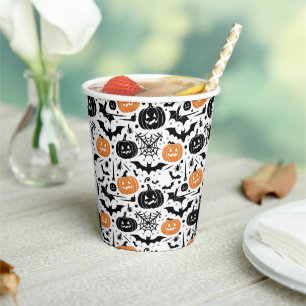 不気味なハロウィンシームレスパターン 紙コップ