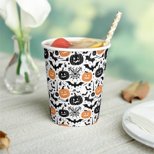 不気味なハロウィンシームレスパターン 紙コップ (インサイチュ)