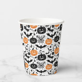 不気味なハロウィンシームレスパターン 紙コップ (裏面)