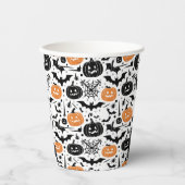 不気味なハロウィンシームレスパターン 紙コップ (正面)