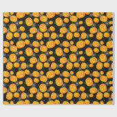 不気味なハロウィンスパイダーハロウィーンのカボチャのちょうちんスパイダーウェブ ラッピングペーパー (フラット)