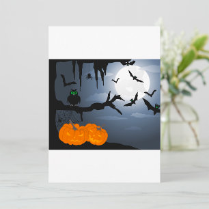 不気味なハロウィンナイトシーン 招待状