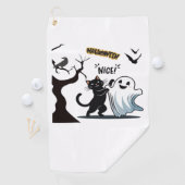 不気味なハロウィンニースパーティーの準備をする ゴルフタオル (インサイチュ)