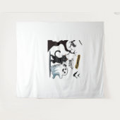 不気味なハロウィンニースパーティーの準備をする タペストリー (正面(横))