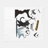 不気味なハロウィンニースパーティーの準備をする フリースブランケット (正面(横))