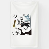 不気味なハロウィンニースパーティーの準備をする 横断幕 (縦)